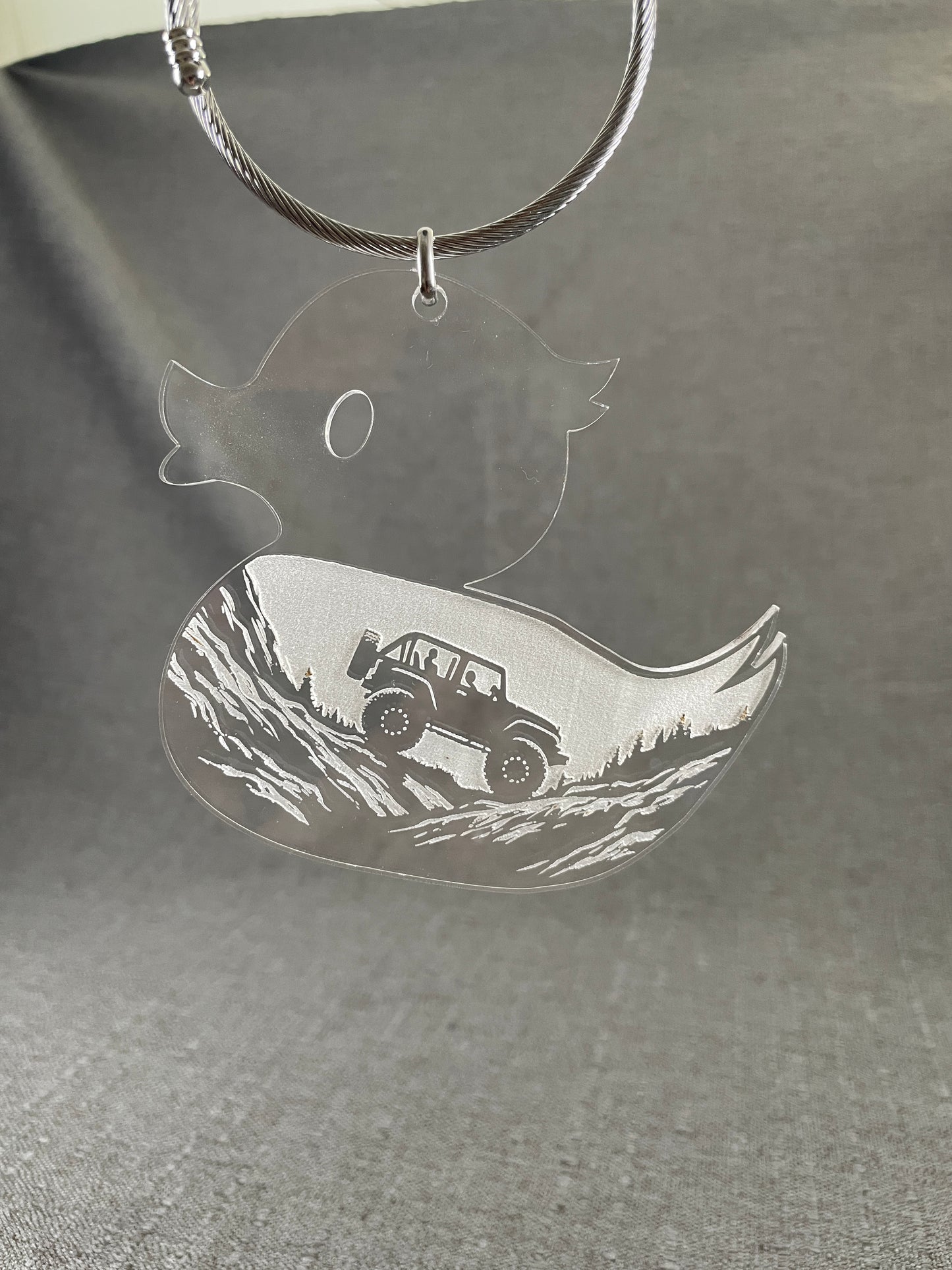 Rubber Ducky with Off-Road 4x4 Acrylic Car Charm