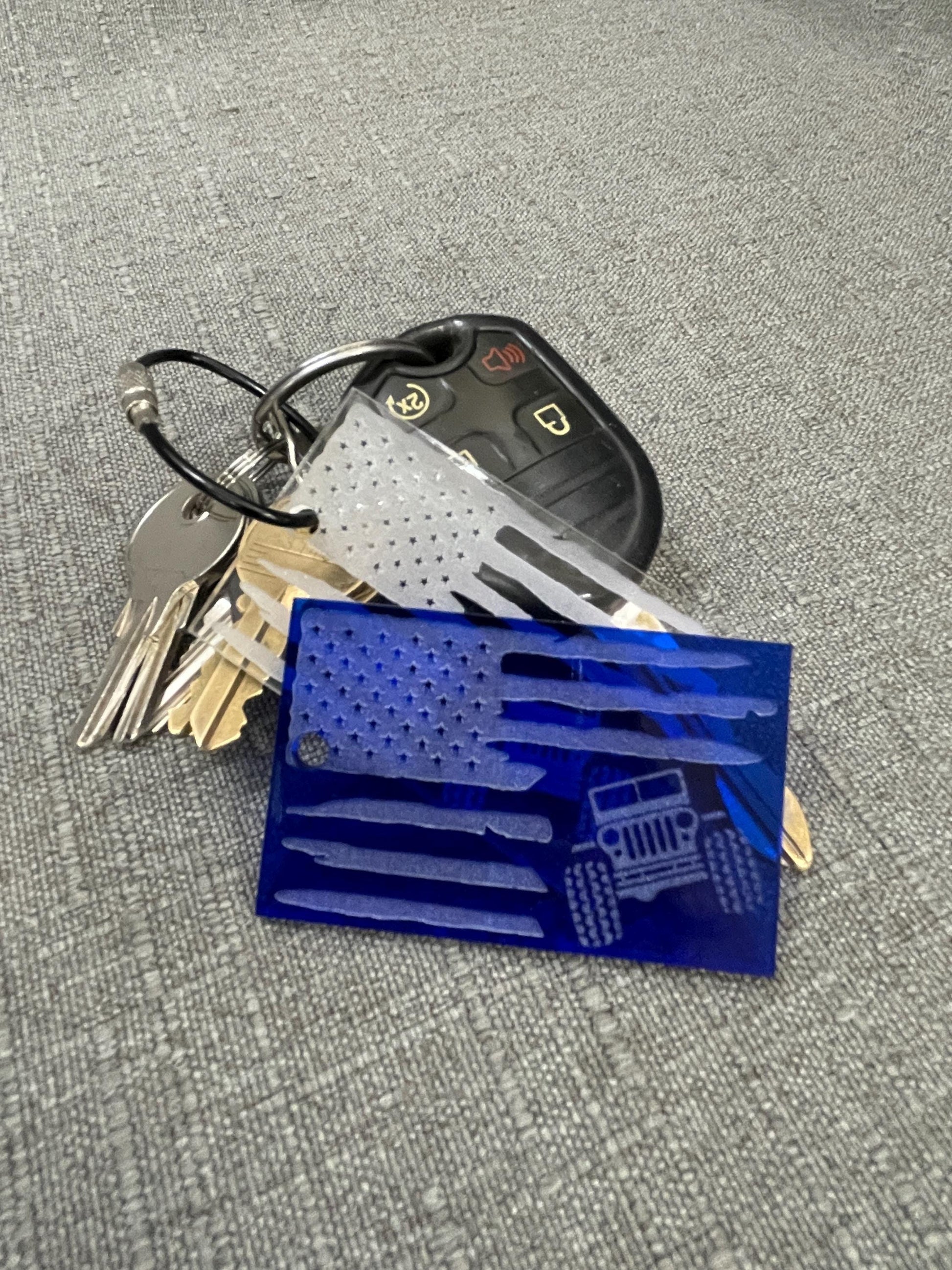 American Flag Off-Road Key Chain for Jeep Fans – 4x4 Adventure Style